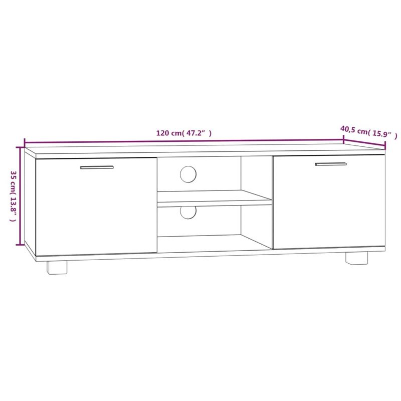 Casa si Gradina - Mobilier - Comode si corpuri - Comode - Comoda TV, alb, 120x40,5x35 cm, lemn prelucrat - Infinity.ro