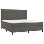 Casa si Gradina - Mobilier - Paturi si accesorii - Paturi - Pat box spring cu saltea, gri inchis, 180x200 cm, catifea - Infinity.ro