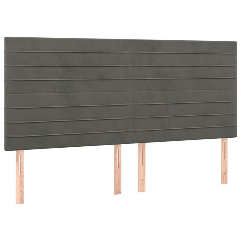 Casa si Gradina - Mobilier - Paturi si accesorii - Paturi - Pat box spring cu saltea, gri inchis, 180x200 cm, catifea - Infinity.ro