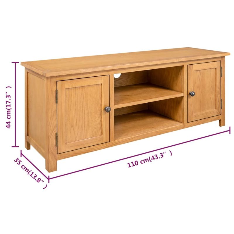 Casa si Gradina - Mobilier - Comode si corpuri - Comode - Comoda TV, 110x35x44 cm, lemn masiv de stejar - Infinity.ro