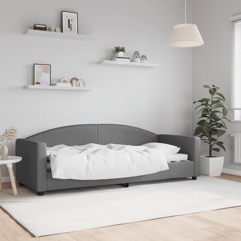 Casa si Gradina - Mobilier - Paturi si accesorii - Paturi - Cadru de pat, gri inchis, 80x200 cm, textil - Infinity.ro