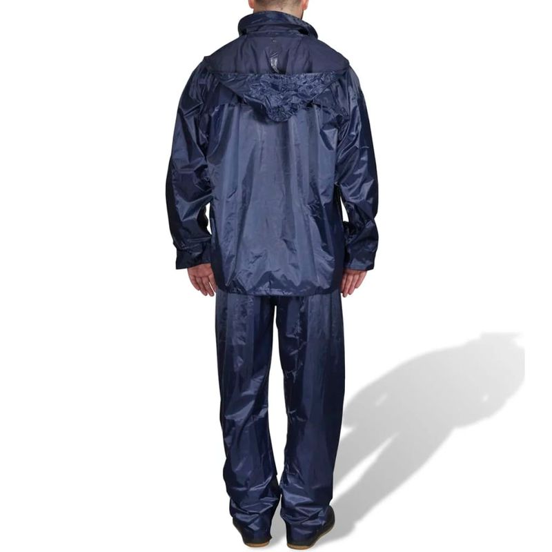 Casa si Gradina - Constructii - Echipamente de lucru - Imbracaminte protectia muncii - Costum de ploaie, 2 piese, albastru bleumarin, cu gluga, XL - Infinity.ro