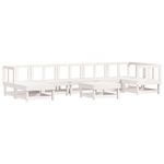 Casa si Gradina - Gradina si terasa - Mobilier exterior - Seturi mobila gradina - Set mobilier relaxare gradina, 8 piese, alb, lemn masiv de pin - Infinity.ro