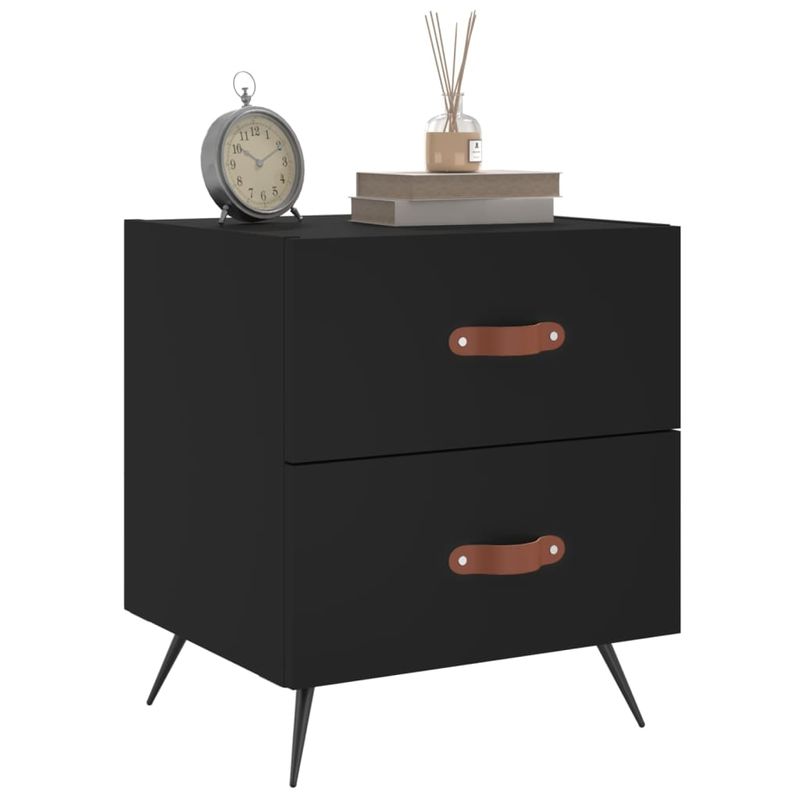 Casa si Gradina - Mobilier - Comode si corpuri - Noptiere - Noptiere, 2 buc., negru, 40x35x47,5 cm, lemn compozit - Infinity.ro