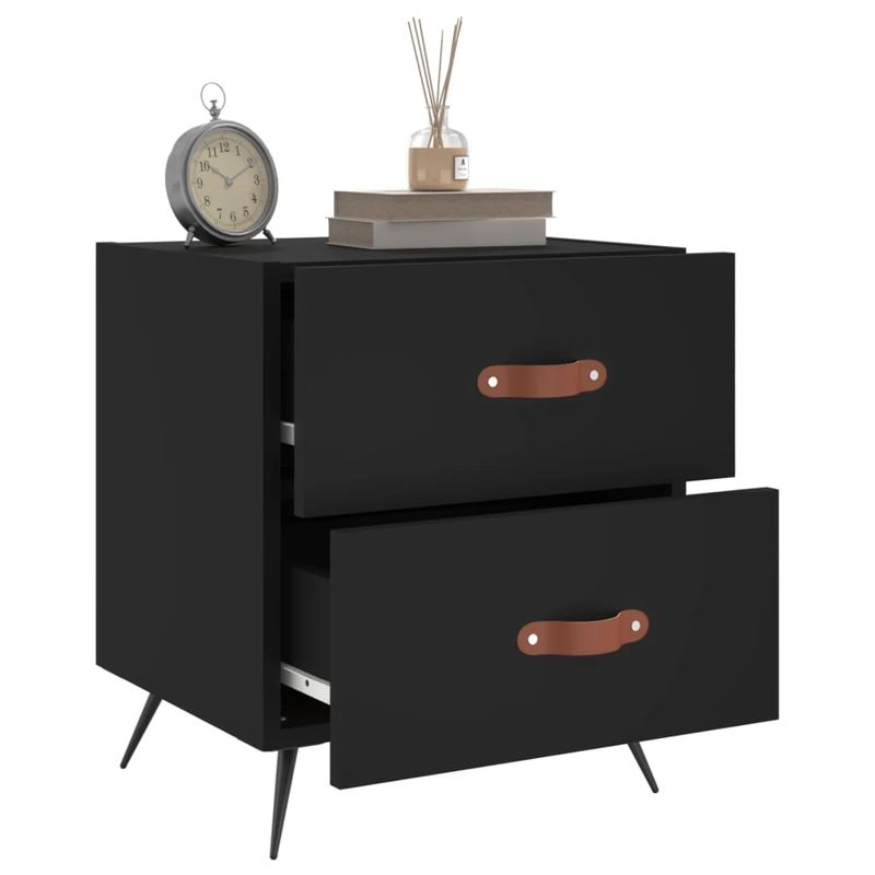 Casa si Gradina - Mobilier - Comode si corpuri - Noptiere - Noptiere, 2 buc., negru, 40x35x47,5 cm, lemn compozit - Infinity.ro