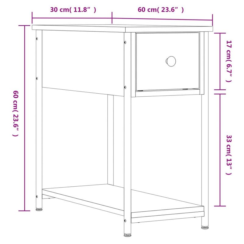 Casa si Gradina - Mobilier - Comode si corpuri - Noptiere - Noptiera, stejar maro, 30x60x60 cm, lemn prelucrat - Infinity.ro