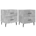 Casa si Gradina - Mobilier - Comode si corpuri - Noptiere - Noptiere, 2 buc., gri beton, 40x35x47,5 cm, lemn compozit - Infinity.ro