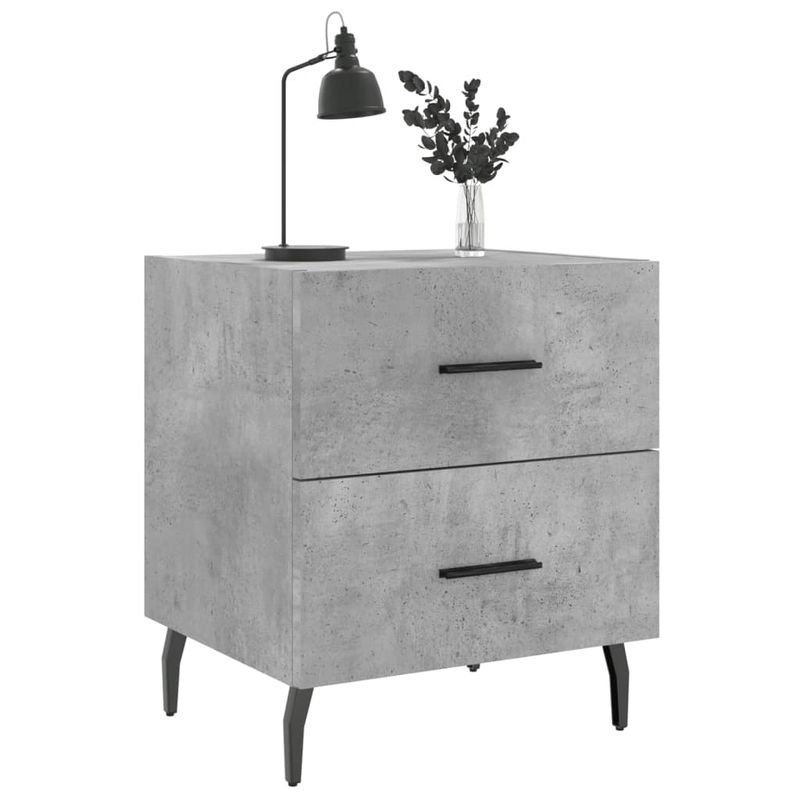 Casa si Gradina - Mobilier - Comode si corpuri - Noptiere - Noptiere, 2 buc., gri beton, 40x35x47,5 cm, lemn compozit - Infinity.ro