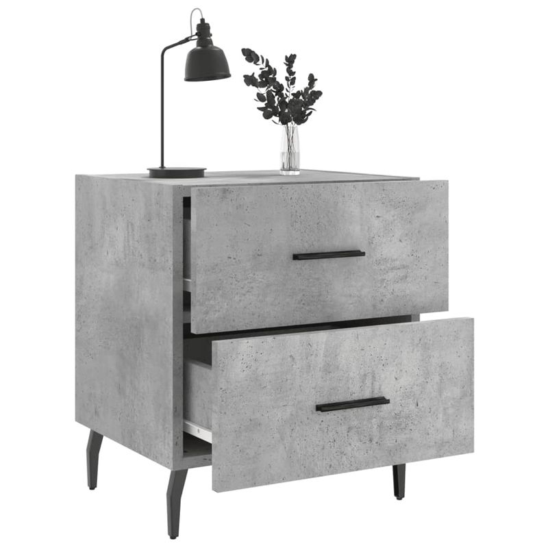 Casa si Gradina - Mobilier - Comode si corpuri - Noptiere - Noptiere, 2 buc., gri beton, 40x35x47,5 cm, lemn compozit - Infinity.ro