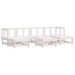 Casa si Gradina - Gradina si terasa - Mobilier exterior - Seturi mobila gradina - Set mobilier de gradina, 7 piese, alb, lemn masiv de pin - Infinity.ro