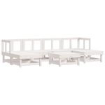 Casa si Gradina - Gradina si terasa - Mobilier exterior - Seturi mobila gradina - Set mobilier de gradina, 7 piese, alb, lemn masiv de pin - Infinity.ro