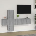 Casa si Gradina - Mobilier - Seturi de mobilier - Seturi living - Set dulap TV, 3 piese, gri sonoma, lemn prelucrat - Infinity.ro