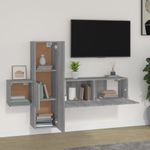 Casa si Gradina - Mobilier - Seturi de mobilier - Seturi living - Set dulap TV, 3 piese, gri sonoma, lemn prelucrat - Infinity.ro
