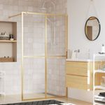 Casa si Gradina - Sanitare - Cazi si cabine de dus - Paravane si usi - Paravan de dus walk-in auriu 115x195 cm sticla ESG transparenta - Infinity.ro