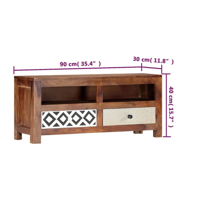Casa si Gradina - Mobilier - Comode si corpuri - Comode - Comoda TV, 90 x 30 x 40 cm, lemn masiv de sheesham - Infinity.ro
