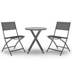 Casa si Gradina - Gradina si terasa - Mobilier exterior - Seturi mobila gradina - Set mobilier bistro pliabil, 3 piese, gri, otel - Infinity.ro