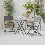 Casa si Gradina - Gradina si terasa - Mobilier exterior - Seturi mobila gradina - Set mobilier bistro pliabil, 3 piese, gri, otel - Infinity.ro