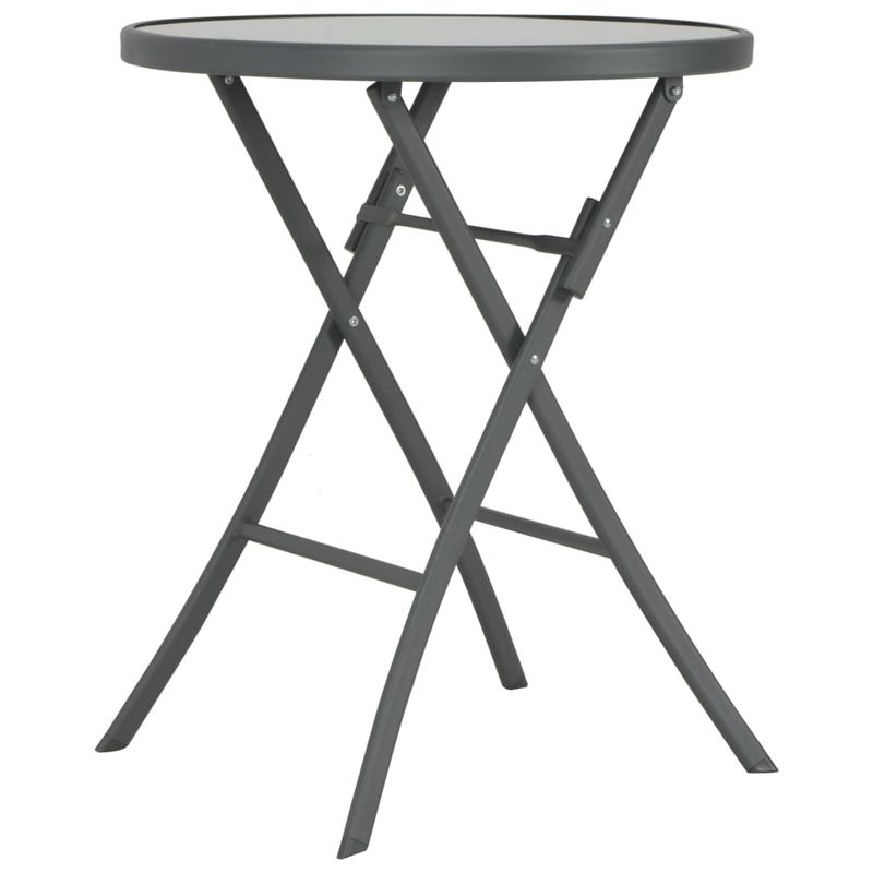Casa si Gradina - Gradina si terasa - Mobilier exterior - Seturi mobila gradina - Set mobilier bistro pliabil, 3 piese, gri, otel - Infinity.ro