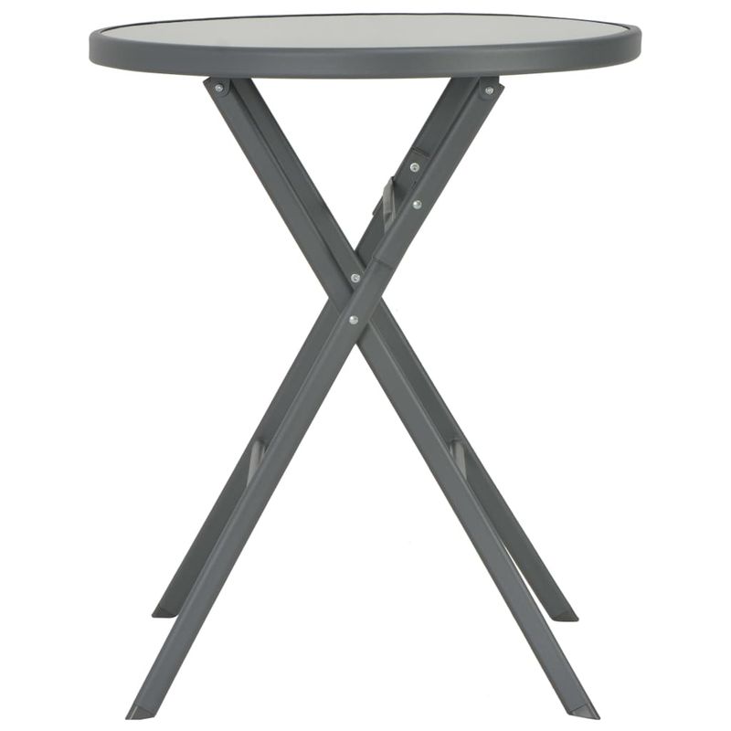 Casa si Gradina - Gradina si terasa - Mobilier exterior - Seturi mobila gradina - Set mobilier bistro pliabil, 3 piese, gri, otel - Infinity.ro