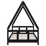 Casa si Gradina - Mobilier - Mobilier copii - Patuturi copii - Cadru de pat pentru copii, negru, 90x190 cm, lemn masiv de pin - Infinity.ro