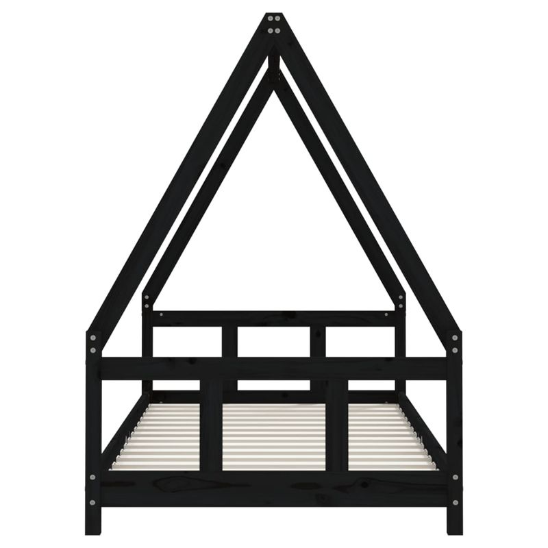 Casa si Gradina - Mobilier - Mobilier copii - Patuturi copii - Cadru de pat pentru copii, negru, 90x190 cm, lemn masiv de pin - Infinity.ro