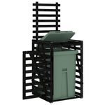 Casa si Gradina - Mobilier - Organizare si depozitare - Cosuri de gunoi - Depozitare cos de gunoi negru 84x90x128,5 cm lemn masiv de pin - Infinity.ro