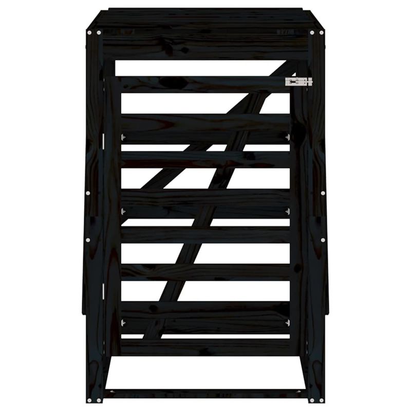 Casa si Gradina - Mobilier - Organizare si depozitare - Cosuri de gunoi - Depozitare cos de gunoi negru 84x90x128,5 cm lemn masiv de pin - Infinity.ro