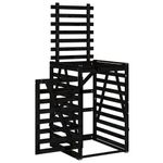 Casa si Gradina - Mobilier - Organizare si depozitare - Cosuri de gunoi - Depozitare cos de gunoi negru 84x90x128,5 cm lemn masiv de pin - Infinity.ro