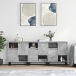 Casa si Gradina - Mobilier - Comode si corpuri - Comode - Servante, 3 piese, gri beton, lemn prelucrat - Infinity.ro
