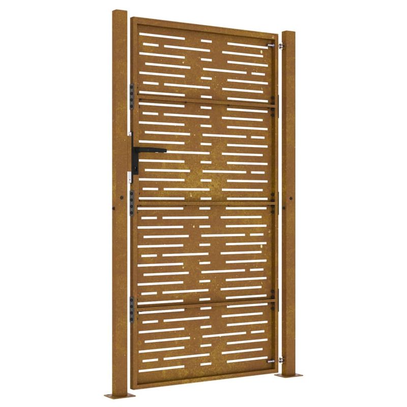 Casa si Gradina - Constructii - Usi interior, exterior si garaj - Usi garaj - Poarta pentru gradina, 105x180 cm, otel corten, dreptunghiuri - Infinity.ro