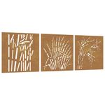 Casa si Gradina - Decoratiuni - Decoratiuni perete - Decor de perete 3 buc. 55x55 cm model iarba otel Corten - Infinity.ro