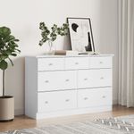 Casa si Gradina - Mobilier - Comode si corpuri - Comode - Comoda cu sertare ALTA, alb, 112x35x73 cm, lemn masiv de pin - Infinity.ro
