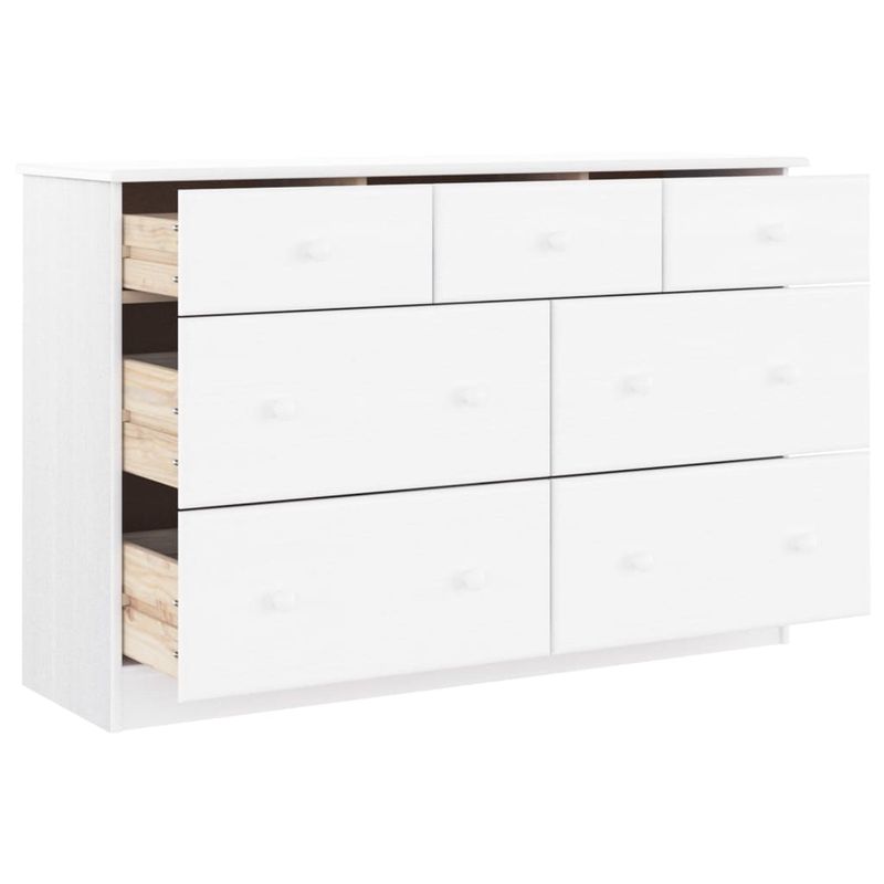 Casa si Gradina - Mobilier - Comode si corpuri - Comode - Comoda cu sertare ALTA, alb, 112x35x73 cm, lemn masiv de pin - Infinity.ro