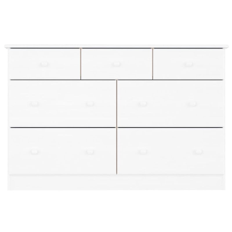 Casa si Gradina - Mobilier - Comode si corpuri - Comode - Comoda cu sertare ALTA, alb, 112x35x73 cm, lemn masiv de pin - Infinity.ro