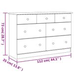 Casa si Gradina - Mobilier - Comode si corpuri - Comode - Comoda cu sertare ALTA, alb, 112x35x73 cm, lemn masiv de pin - Infinity.ro