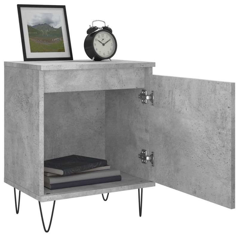 Casa si Gradina - Mobilier - Comode si corpuri - Noptiere - Noptiere, 2 buc., gri beton, 40x30x50 cm, lemn compozit - Infinity.ro