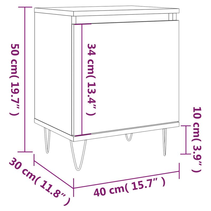 Casa si Gradina - Mobilier - Comode si corpuri - Noptiere - Noptiere, 2 buc., gri beton, 40x30x50 cm, lemn compozit - Infinity.ro