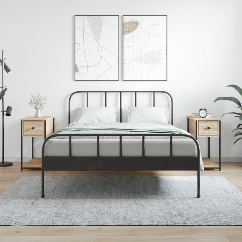 Casa si Gradina - Mobilier - Comode si corpuri - Noptiere - Noptiere, 2 buc., stejar sonoma, 30x60x60 cm, lemn prelucrat - Infinity.ro