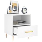 Casa si Gradina - Mobilier - Comode si corpuri - Noptiere - Noptiera, alb, 40x35x47,5 cm, lemn compozit - Infinity.ro
