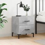 Casa si Gradina - Mobilier - Comode si corpuri - Noptiere - Noptiera, gri beton, 40x35x47,5 cm, lemn compozit - Infinity.ro