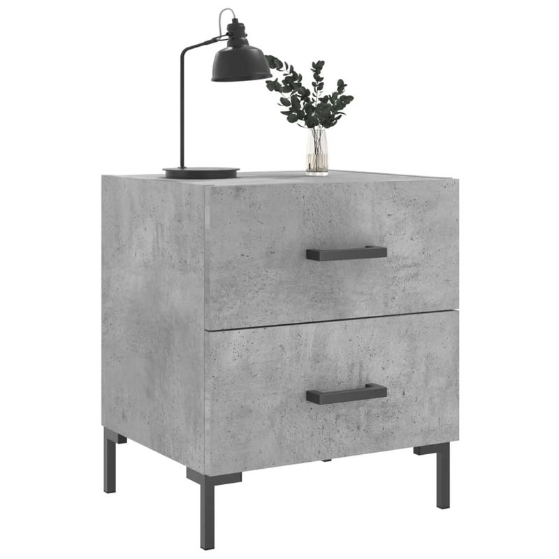 Casa si Gradina - Mobilier - Comode si corpuri - Noptiere - Noptiera, gri beton, 40x35x47,5 cm, lemn compozit - Infinity.ro