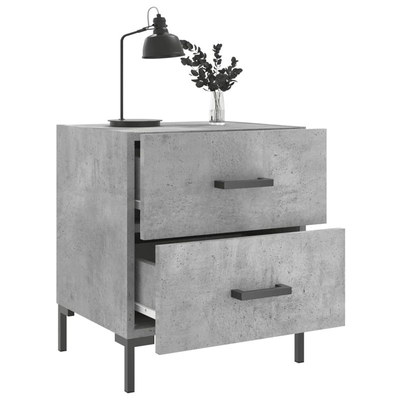 Casa si Gradina - Mobilier - Comode si corpuri - Noptiere - Noptiera, gri beton, 40x35x47,5 cm, lemn compozit - Infinity.ro