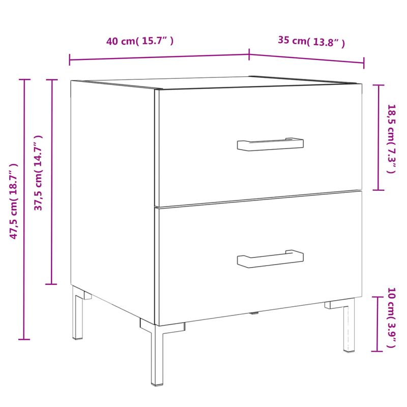 Casa si Gradina - Mobilier - Comode si corpuri - Noptiere - Noptiera, gri beton, 40x35x47,5 cm, lemn compozit - Infinity.ro