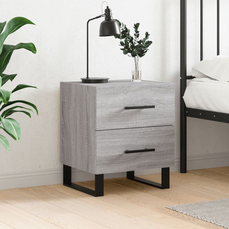 Casa si Gradina - Mobilier - Comode si corpuri - Noptiere - Noptiera, gri sonoma, 40x35x47,5 cm, lemn compozit - Infinity.ro