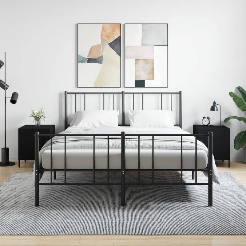 Casa si Gradina - Mobilier - Comode si corpuri - Noptiere - Noptiere, 2 buc., negru, 40x40x50 cm, lemn compozit - Infinity.ro