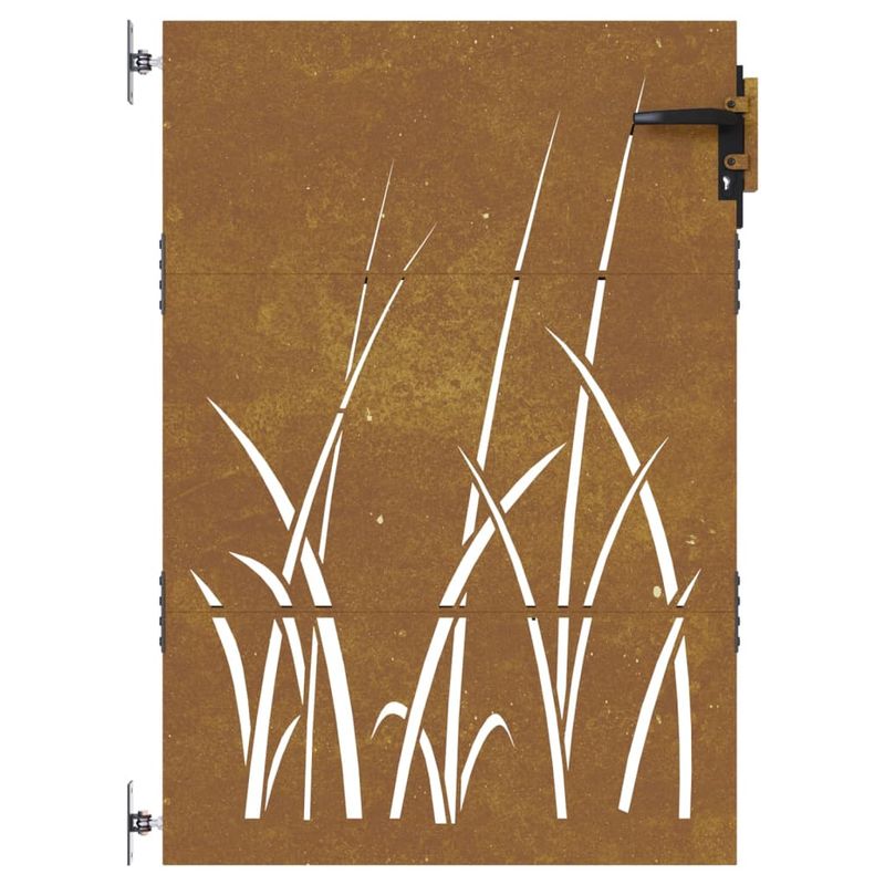 Casa si Gradina - Gradina si terasa - Garduri, panouri si accesorii - Poarta pentru gradina, 85x150 cm, otel corten, model iarba - Infinity.ro