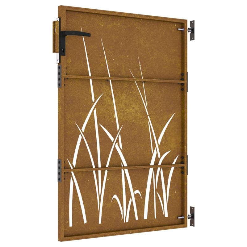 Casa si Gradina - Gradina si terasa - Garduri, panouri si accesorii - Poarta pentru gradina, 85x150 cm, otel corten, model iarba - Infinity.ro