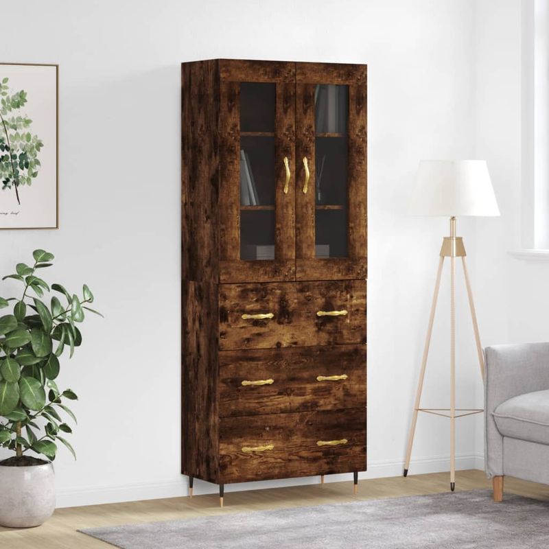Casa si Gradina - Mobilier - Comode si corpuri - Corpuri bucatarie - Dulap inalt, stejar fumuriu, 69,5x34x180, lemn compozit - Infinity.ro