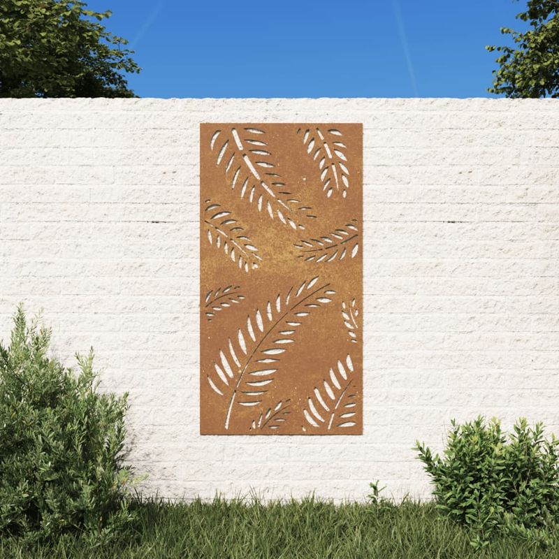 Casa si Gradina - Decoratiuni - Decoratiuni perete - Decoratie perete de gradina 105x55 cm design frunze otel Corten - Infinity.ro