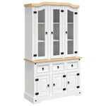 Casa si Gradina - Mobilier - Comode si corpuri - Corpuri bucatarie - Dulap inalt Corona, alb, 112x43x196 cm, lemn masiv pin mexican - Infinity.ro